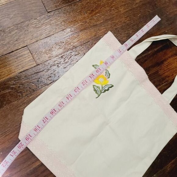 Handmade Faircore Canvas Shoulder Tote - Picture 7 of 11